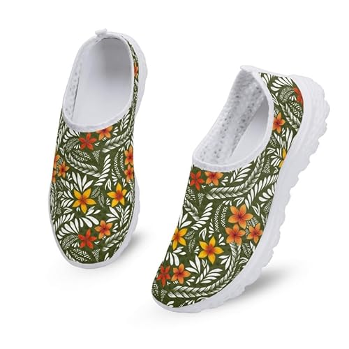 Kuiaobaty Turnschuhe für Damen, breite Passform, athletische Sneaker, hawaiianische ethnische bequeme Wanderschuhe mit Memory-Schaum, Blumen Blätter, 38 EU Kuiaobaty Turnschuhe für Damen, breite Passform, athletische Sneaker, hawaiianische ethnische bequeme Wanderschuhe mit Memory-Schaum, Blumen Blätter, 38 EU von Kuiaobaty