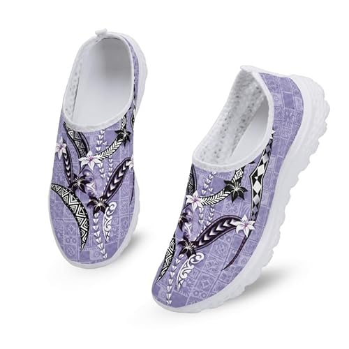 Kuiaobaty Turnschuhe für Damen, breite Passform, athletische Sneaker, hawaiianische ethnische bequeme Wanderschuhe mit Memory-Schaum, Samoan Tribal Stripes Purple, 42.5 EU Kuiaobaty Turnschuhe für Damen, breite Passform, athletische Sneaker, hawaiianische ethnische bequeme Wanderschuhe mit Memory-Schaum, Samoan Tribal Stripes Purple, 42.5 EU von Kuiaobaty