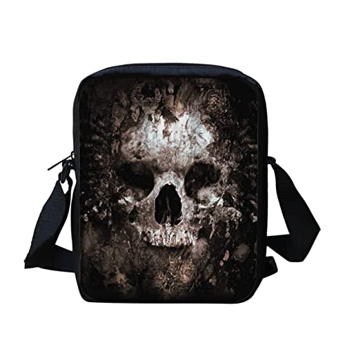 Kuiaobaty Umhängetasche, Handy-Umhängetasche, Totenkopf, Tier, Malerei, kleine Messenger für Schule, Mädchen, Teenager, Gothic-Totenkopf von Kuiaobaty