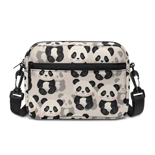 Kuiaobaty Umhängetasche für Damen, Pandabär, Reißverschluss, Umhängetasche, Kamera-Schultertasche, Handtasche für den täglichen Gebrauch, Pandabär, One Size von Kuiaobaty
