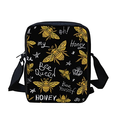 Kuiaobaty Umhängetasche für Damen, Umhängetasche, Handytasche, Jungen, Mädchen, kleine Kuriertasche, kleine Umhängetasche für Jugendliche, Bienenkönigen-Druck von Kuiaobaty