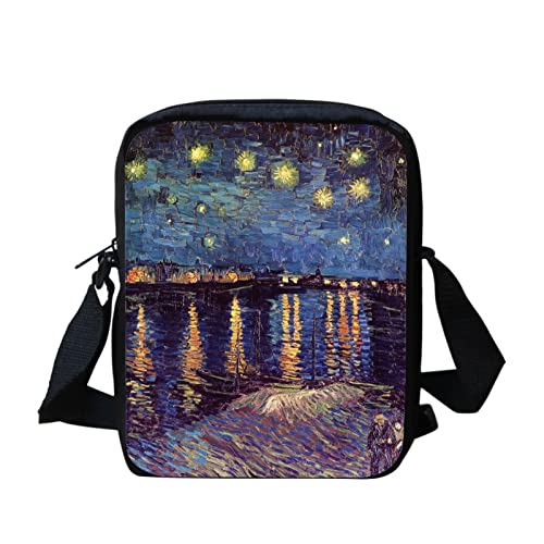 Kuiaobaty Umhängetasche für Damen, Umhängetasche, Handytasche, Jungen, Mädchen, kleine Kuriertasche, kleine Umhängetasche für Jugendliche, Van Gogh Art a von Kuiaobaty