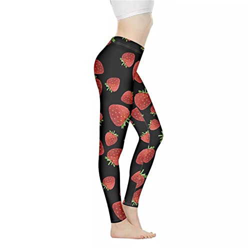 Kuiaobaty Yoga-Leggings für Damen, Activewear, Blume, Leopardenmuster, Workout, Sportstrumpfhose, nahtlose Sportbekleidung, Fitness-Outfits, erdbeere, 36 W von Kuiaobaty