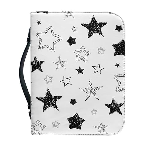 Kuiaobaty Zeichnung Sterne Drucken Notebook Cover Fall mit Griff, Malerei Starry Reißverschluss PU Leder Tragetasche Buch Fall Weiß von Kuiaobaty