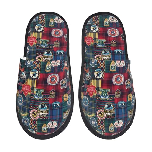 Kuilepa Abenteuer-Camping-Hausschuhe für Damen, flauschiger Slipper, für drinnen und draußen, Winter, Schwarz, 6-8.5 Women/6-8 Men von Kuilepa