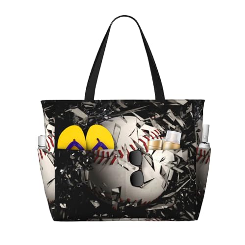 Kuilepa Baseball-Tasche mit Glasdruck, für Damen, große Sporttasche, Tragetasche für Wochenendreisen, wasserdicht von Kuilepa