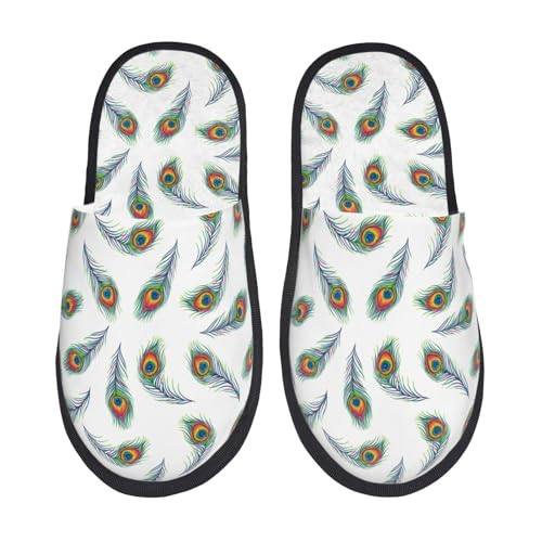 Kuilepa Bunte Hausschuhe für Damen mit Gras-Druck, flauschig, für drinnen und draußen, Winter von Kuilepa