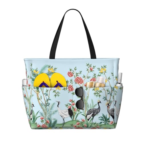 Kuilepa Chinoiserie Tasche für Damen, große Sporttasche, Tragetasche für Wochenendreisen, wasserdicht von Kuilepa