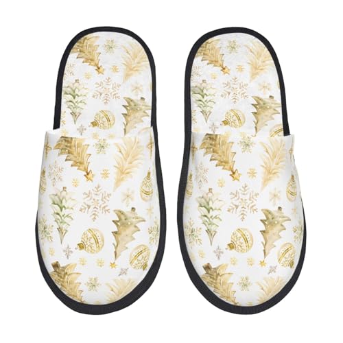 Kuilepa Damen-Hausschuhe, Motiv: Weihnachtsbaum, goldfarben von Kuilepa