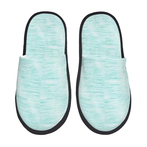 Kuilepa Damen-Hausschuhe, flauschig, für drinnen und draußen, mit hellem Aufdruck, Blau, Schwarz, 6-8.5 Women/6-8 Men von Kuilepa