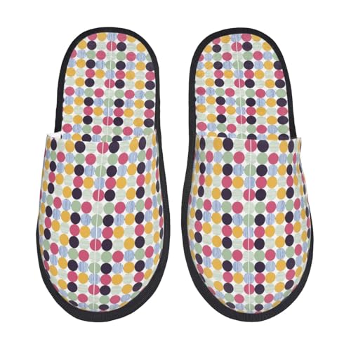 Kuilepa Damen Hausschuhe mit Punktemuster, flauschig, zum Reinschlüpfen, für drinnen und draußen, Winter von Kuilepa