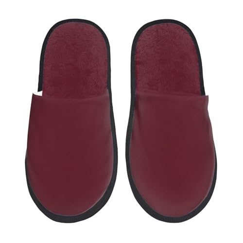 Kuilepa Damen-Slipper, kastanienbrauner Druck, für drinnen und draußen, Winterhausschuhe, Schwarz, 6-8.5 Women/6-8 Men von Kuilepa