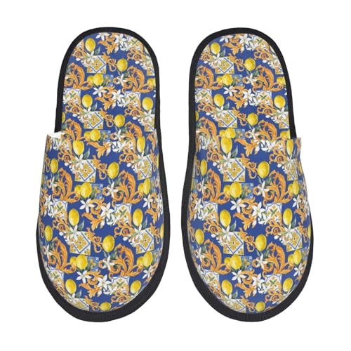 Kuilepa Damen-Slipper im sizilianischen Stil, flauschig, für drinnen und draußen, Winterhausschuhe, Schwarz, 6-8.5 Women/6-8 Men von Kuilepa