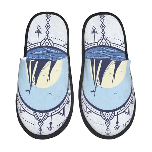 Kuilepa Damen-Slipper mit Aufschrift "Not All Who Wander Are Lost2", flauschig, für drinnen und draußen, Schwarz, 6-8.5 Women/6-8 Men von Kuilepa