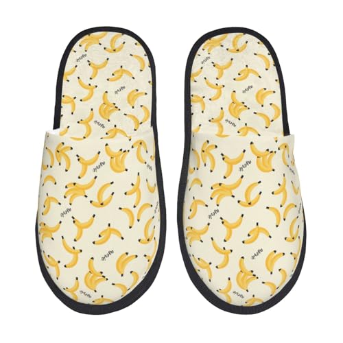 Kuilepa Damen-Slipper mit Bananen-Druck, flauschig, für drinnen und draußen, Winterhausschuhe von Kuilepa