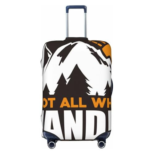 Kuilepa Gepäcküberzüge mit Aufdruck "Not All Who Wander Are Lost4", elastisch, waschbar und dehnbar, kratzfest, passend für 45,7 - 81,3 cm Gepäck, kein Gepäck im Lieferumfang enthalten, Schwarz , XL von Kuilepa