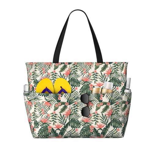 Kuilepa Große Sporttasche für Damen, Motiv: Palmen und tropischer Druck, für Wochenendreisen, wasserdicht von Kuilepa