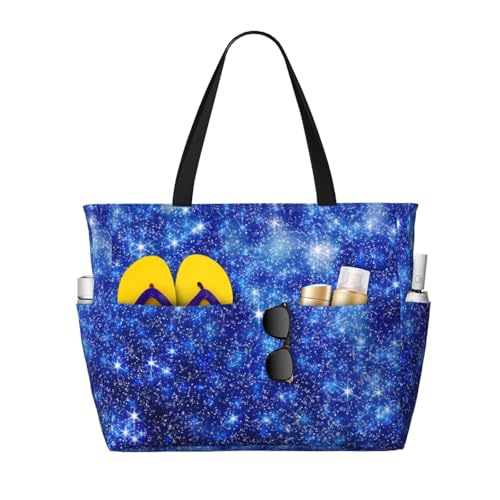 Kuilepa Große Sporttasche für Damen, Motiv: verschwommener Stern, Schnee, Weihnachten, bedruckt, für Wochenendreisen, wasserdicht von Kuilepa