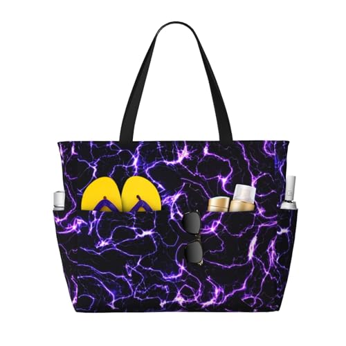 Kuilepa Große Sporttasche mit Galaxie-Lightning-Aufdruck, für Damen, für Wochenendreisen, wasserdicht von Kuilepa