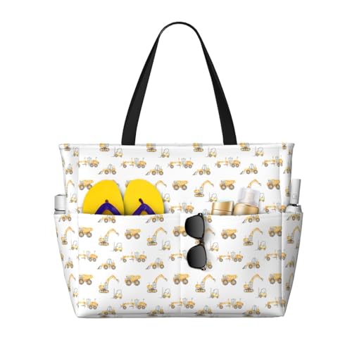 Kuilepa Große Sporttasche mit Kipplaster-Aufdruck, für Damen, für Wochenendreisen, wasserdicht von Kuilepa