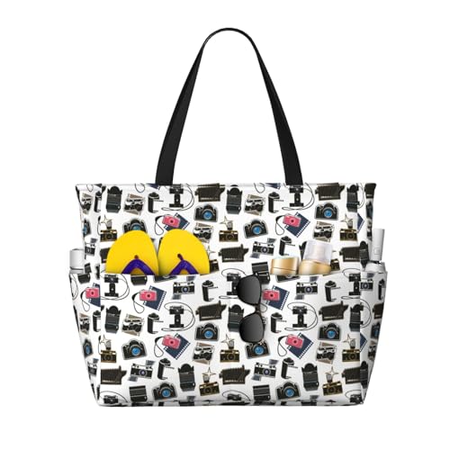 Kuilepa Große Sporttasche mit coolem Kamera-Aufdruck, für Damen, für Wochenendreisen, wasserdicht von Kuilepa