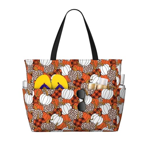 Kuilepa Große Sporttasche mit verschiedenen Kürbis-Aufdruck, für Damen, für Wochenendreisen, wasserdicht, Schwarz, Einheitsgröße von Kuilepa