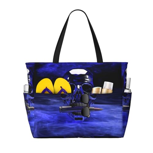 Kuilepa Große Tragetasche für Damen, Motiv: Totenkopf-Aufdruck, für Damen, Sporttasche, Handgepäcktasche für Wochenendreisen, wasserdicht von Kuilepa