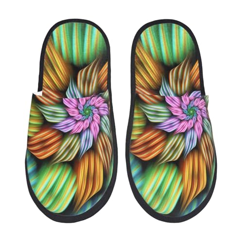 Kuilepa Hausschuhe für Damen, Hippie-Stil, flauschig, zum Reinschlüpfen, für drinnen und draußen, Winter, Schwarz, 6-8.5 Women/6-8 Men von Kuilepa