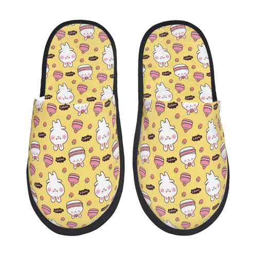 Kuilepa Hausschuhe für Damen, flauschig, für drinnen und draußen, mit Kaninchen-Aufdruck von Kuilepa