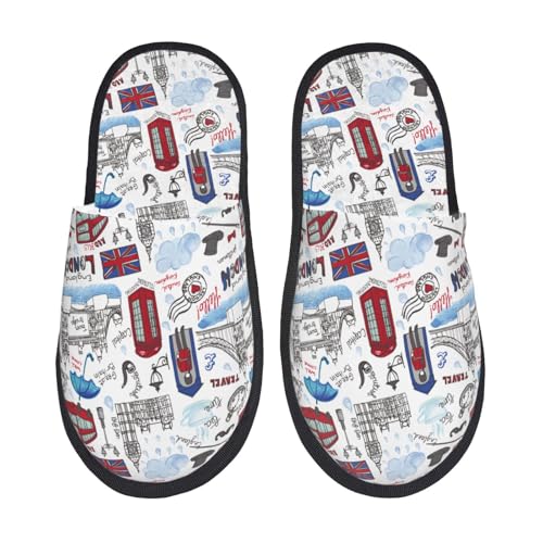 Kuilepa London Landmark2 Damen-Slipper, flauschig, für drinnen und draußen, Winterhausschuhe von Kuilepa