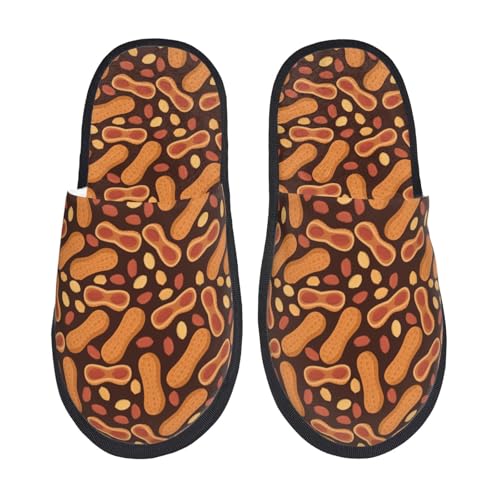 Kuilepa Peanuts2 Damen-Slipper, flauschig, für drinnen und draußen, Winterhausschuhe, Schwarz, 6-8.5 Women/6-8 Men von Kuilepa