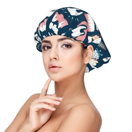 Kuilepa Seidenhaube aus Satin, für schlafende Frauen und Männer, doppellagige Haarhaube für lockiges Zöpfe, Haar (Zahnärzte) von Kuilepa