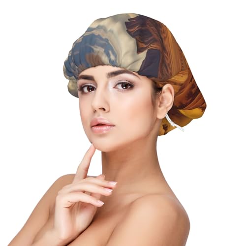 Kuilepa Seidenhaube aus Satin, für schlafende Frauen und Männer, doppellagige Haarhaube für lockiges Zöpfe, Haare (Western Wüste, Cowboy-Wolke) von Kuilepa