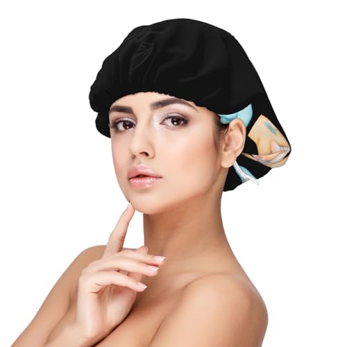 Kuilepa Seidenhaube aus Satin, für schlafende Frauen und Männer, doppellagige Haarhaube für lockiges Zopfhaar (kleiner Chef-Zwerg) von Kuilepa