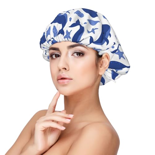 Kuilepa Seidenhaube aus Satin für schlafende Frauen und Männer, doppellagige Haarhaube für lockige Zöpfe, Haare (Wal) von Kuilepa