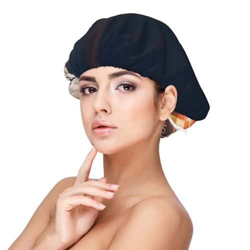 Kuilepa Seidenhaube aus Satin für schlafende Frauen und Männer, doppellagige Haarhaube für lockiges Zopfhaar (Casino-Poker-Chips) von Kuilepa