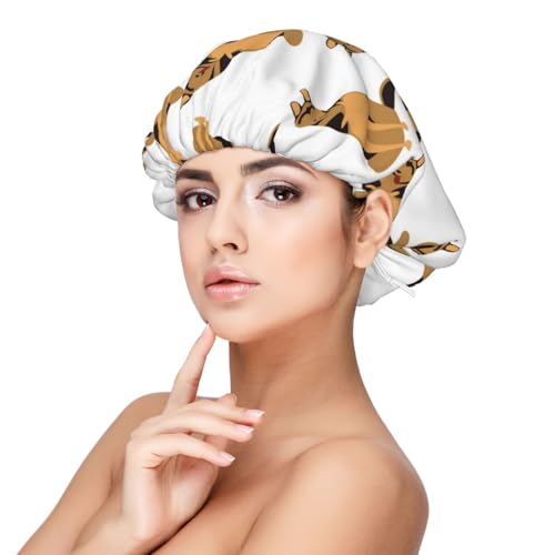 Kuilepa Seidenhaube aus Satin für schlafende Frauen und Männer, doppellagige Haarhaube für lockiges Zopfhaar (Deutscher Schäferhund) von Kuilepa