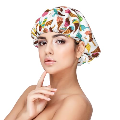 Kuilepa Seidenhaube aus Satin für schlafende Frauen und Männer, doppellagige Haarhaube für lockiges Zopfhaar (Eis am Stiel) von Kuilepa