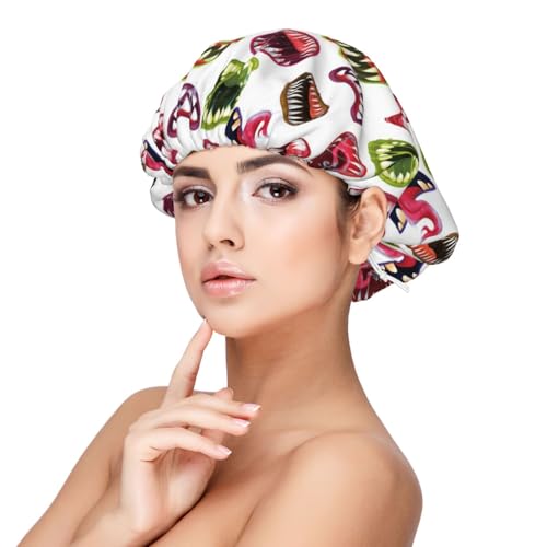 Kuilepa Seidenhaube aus Satin für schlafende Frauen und Männer, doppellagige Haarhaube für lockiges Zopfhaar (Halloween-Mund) von Kuilepa