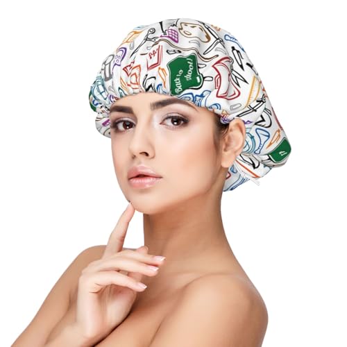 Kuilepa Seidenhaube aus Satin für schlafende Frauen und Männer, doppellagige Haarhaube für lockiges Zopfhaar (Schulanfang) von Kuilepa