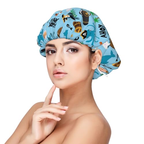 Kuilepa Seidenhaube aus Satin für schlafende Frauen und Männer, doppellagige Haarhaube für lockiges Zopfhaar (Tierpirat) von Kuilepa