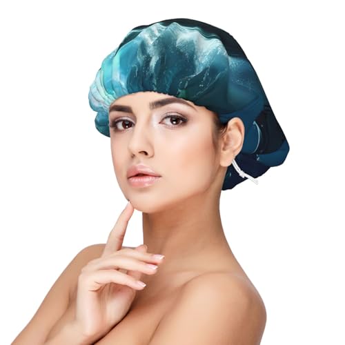 Kuilepa Seidenhaube aus Satin für schlafende Frauen und Männer, doppellagige Haarhaube für lockiges Zopfhaar (Unterwasserhai) von Kuilepa