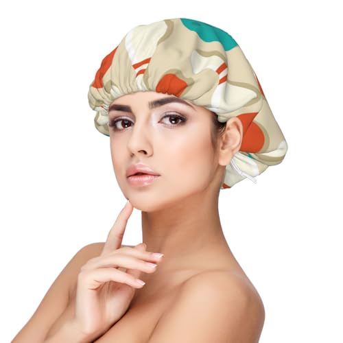 Kuilepa Seidenhaube aus Satin für schlafende Frauen und Männer, doppellagige Haarhaube für lockiges Zopfhaar (Vintage Bowling) von Kuilepa