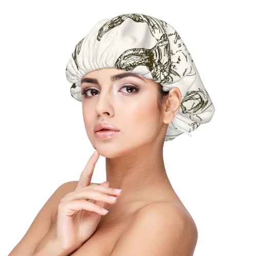 Kuilepa Seidenhaube aus Satin für schlafende Frauen und Männer, doppellagige Haarhaube für lockiges Zopfhaar (Wilder Westen mit Cowboy) von Kuilepa