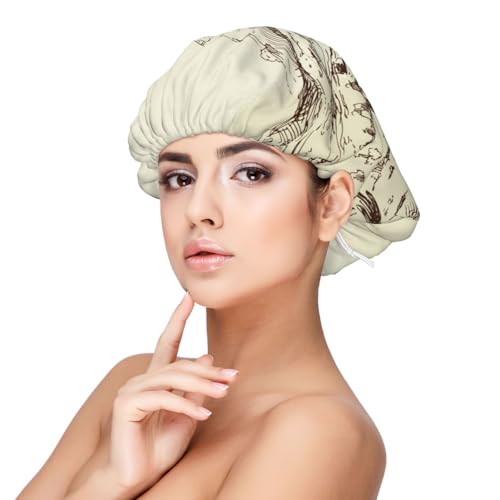 Kuilepa Seidenhaube aus Satin für schlafende Frauen und Männer, doppellagige Haarhaube für lockiges Zopfhaar (Wilder Westen mit Cowboys) von Kuilepa