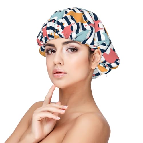 Kuilepa Seidenhaube aus Satin für schlafende Frauen und Männer, doppellagige Haarhaube für lockiges Zopfhaar (buntes Lama) von Kuilepa