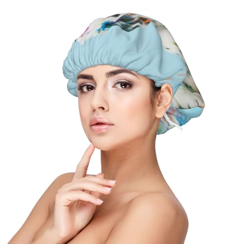 Kuilepa Seidenhaube aus Satin für schlafende Frauen und Männer, doppellagige Haarhaube für lockiges Zopfhaar (ein lustiger kleiner Dalmatiner-Welpe) von Kuilepa