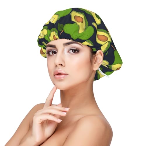 Kuilepa Seidenhaube aus Satin für schlafende Frauen und Männer, doppellagige Haarhaube für lockiges Zopfhaar (frische Avocado) von Kuilepa