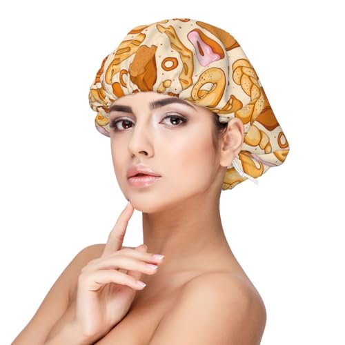 Kuilepa Seidenhaube aus Satin für schlafende Frauen und Männer, doppellagige Haarhaube für lockiges Zopfhaar (verschiedene Brote) von Kuilepa