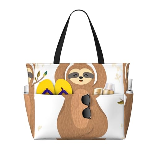 Kuilepa Tragetasche für Damen, Motiv: süßes Faultier in Yoga-Pose, Baumdruck, für Damen, große Sporttasche, Tragetasche für Wochenendreisen, wasserdicht von Kuilepa